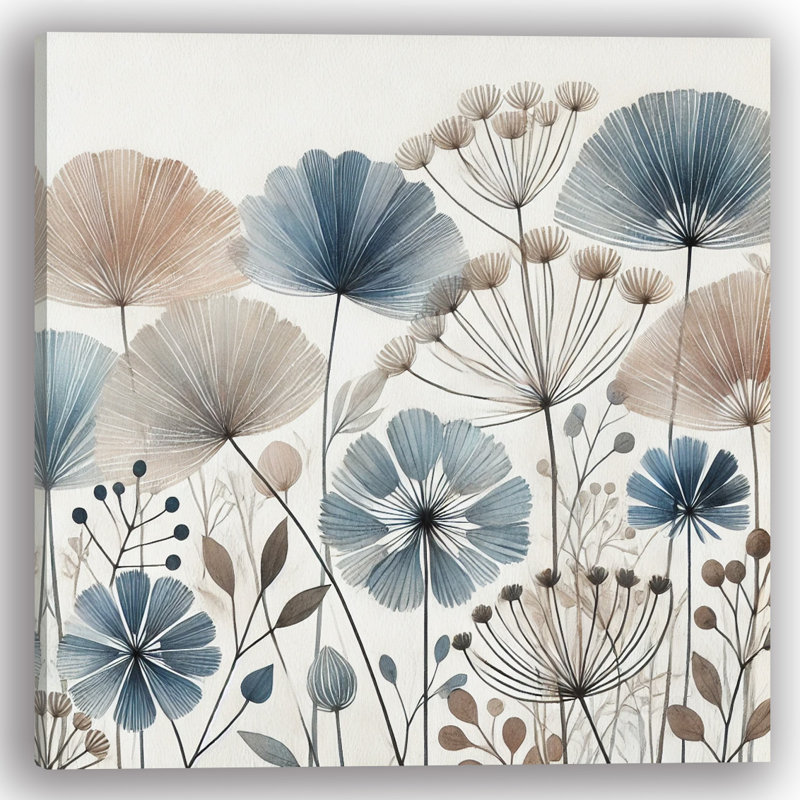 Whispering Meadow Blossoms Canvas Wall Art Print, 12" H x 12" W