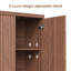 Buffet de 92,7 po de largeur avec portes cannelées et tablettes réglables (ensemble de 3)-1799448959