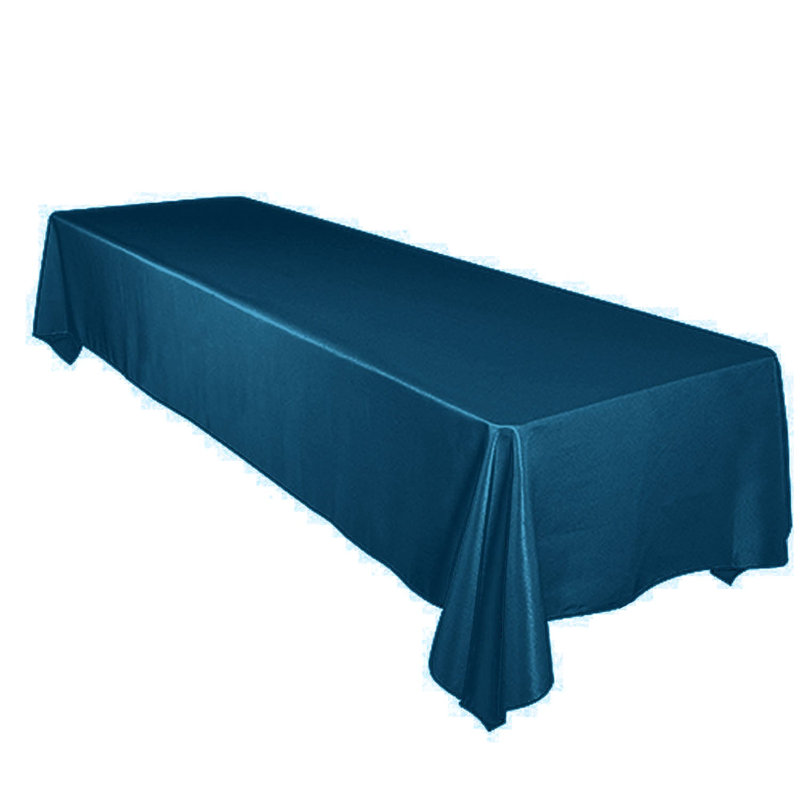 Tiano Solid Polyester Tablecloth, 72" x 58", Teal