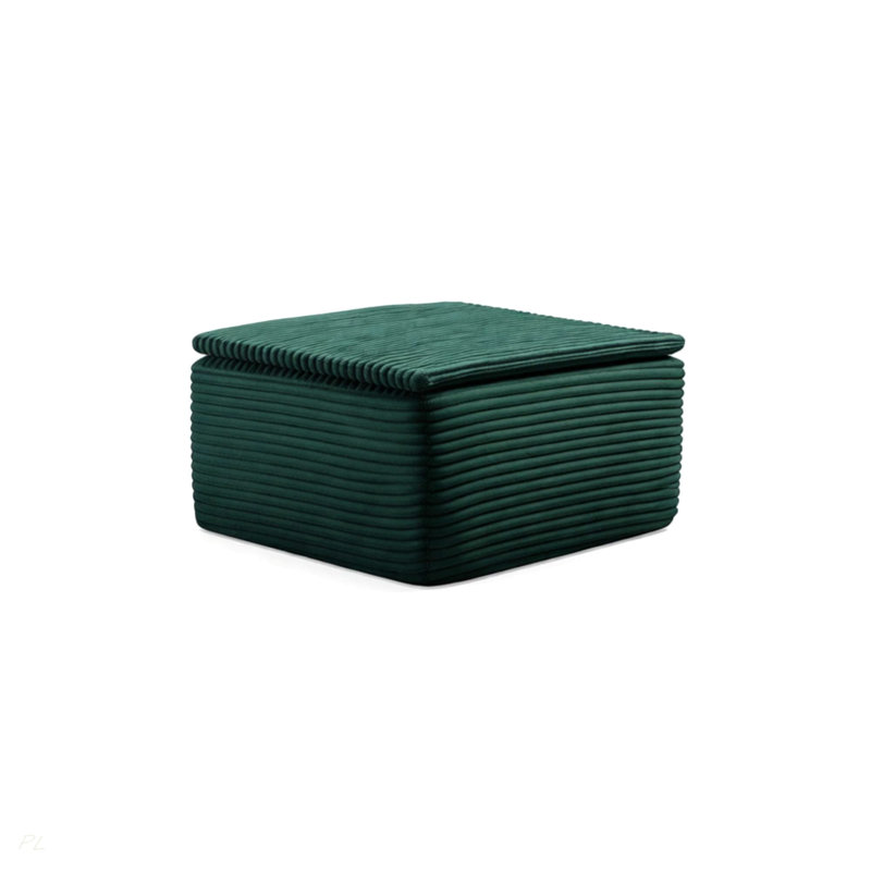 Ottoman Footrest With Removable Washable Cushion, Green