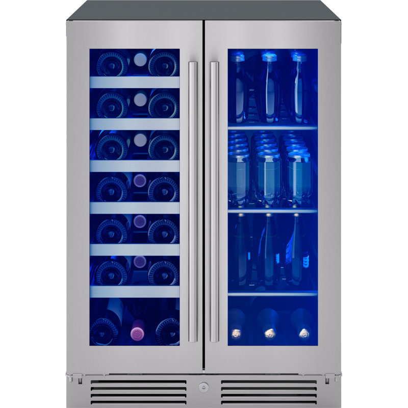 Zephyr Presrv 24" 21-Bottle and 64-Can Dual Zone Wine and Beverage Cooler