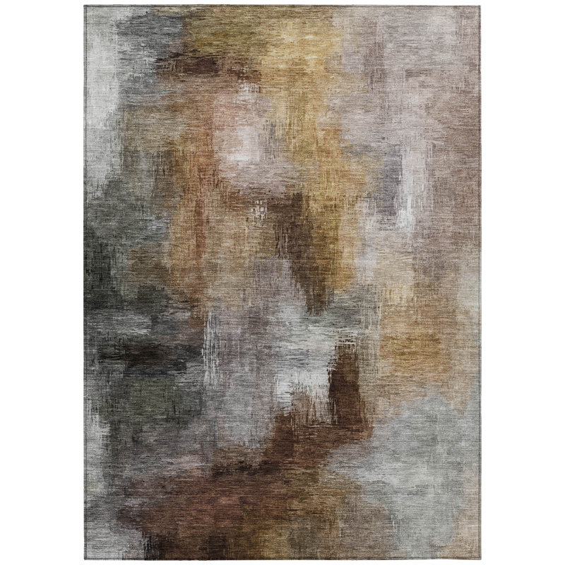 Machine Washable Indoor/Outdoor Chantille ACN2738 Modern Rug, 10' x 14', Granite