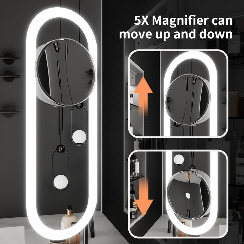 Premium LED Mirror Cabinet with 3 Lighting Modes, Fog-Free, Power-Off Memory, Adjustable Shelves, ETL Certified –32" H x 40" W, 32" H x 48" W Sizes