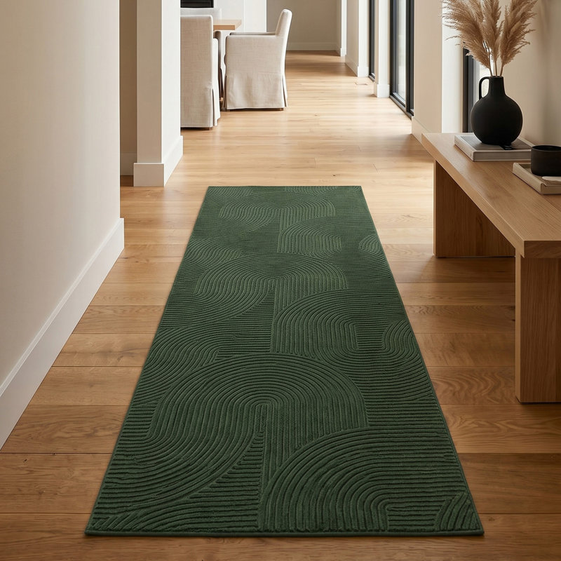 Elion Modern Machine Washable Area Rug, Forest, Runner 2'6" x 8'