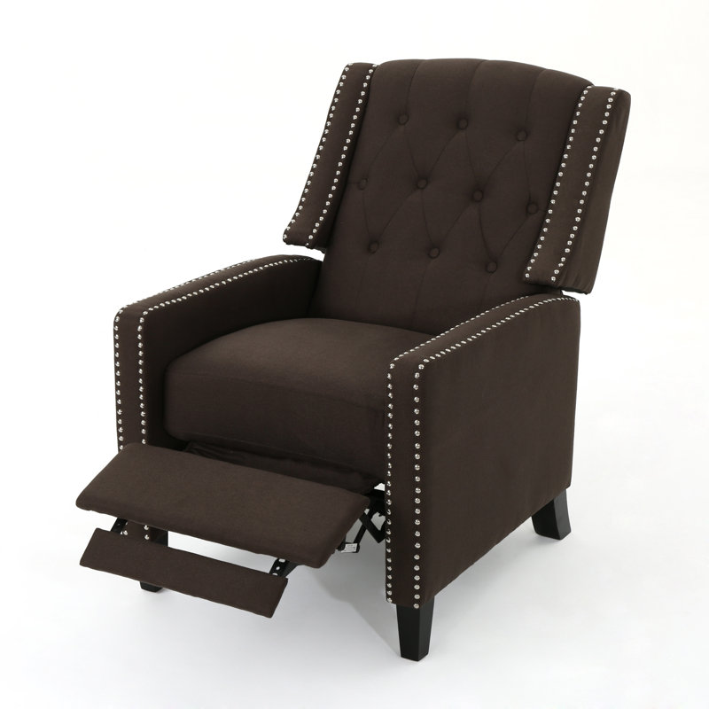 Chaise l 27,5 po en tissu avec pieds en bouleau (café), Café