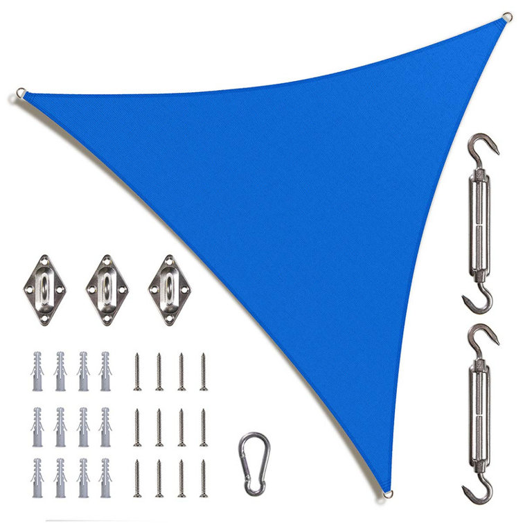 Amgo Customize Triangle Shade Sail - 200 GSM, 95% UV Blockage with Hardware Kit