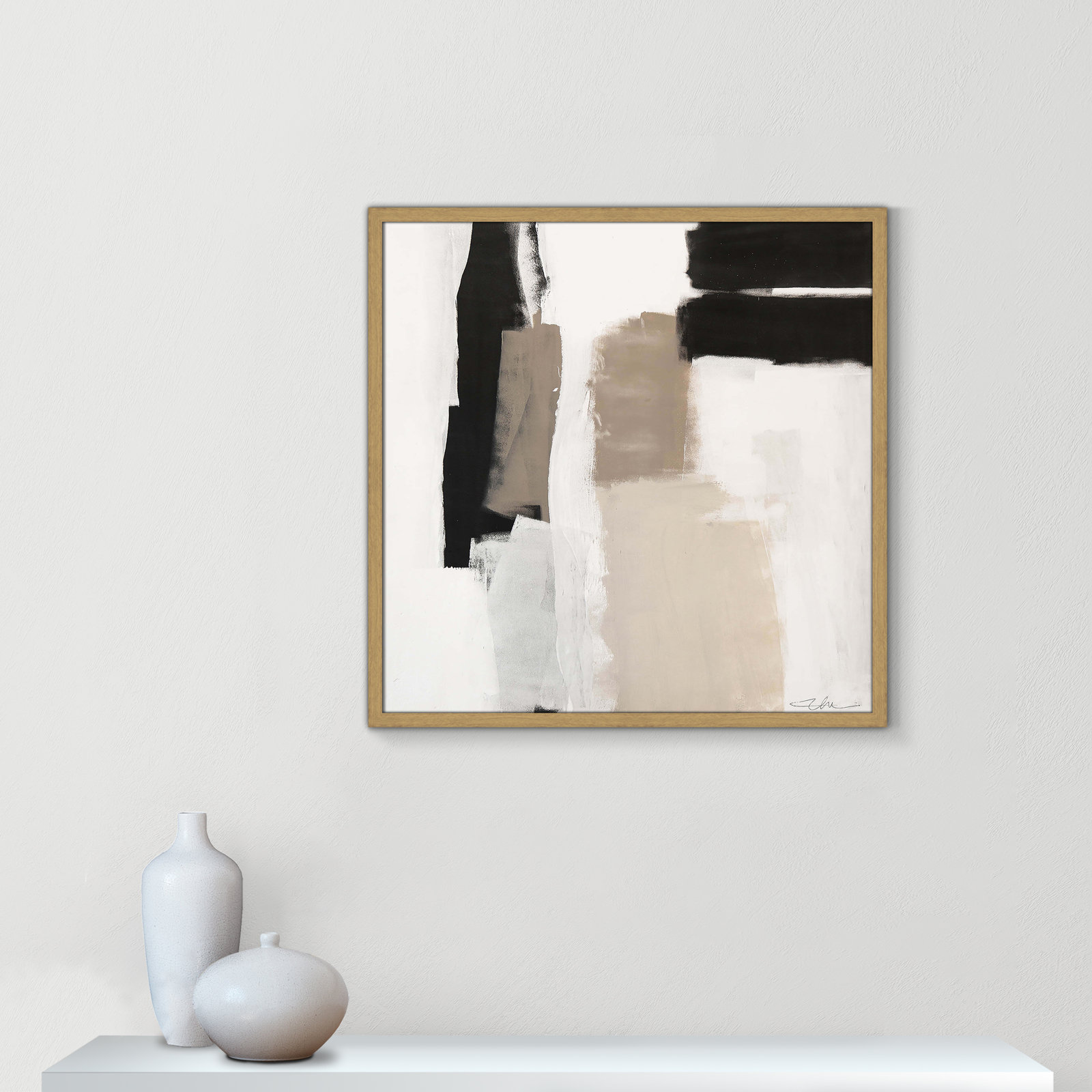 Earth Scapes II-A Print by Casa Fine Arts, Natural Slim Framed, 27.5" H x 27.5" W x 0.75" D