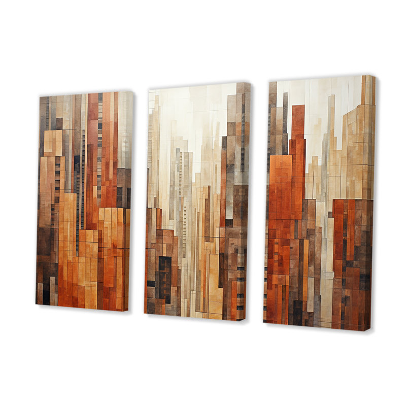 Ensemble de salon Caramel Colonnes Skycrapers Dream III - Skyscrapers, H 28 po x l 36 po x P 1 po, Toile tendue