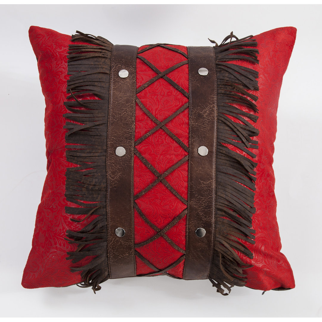 Odessa Buttons Faux Leather Reversible Throw Pillow Saverio Inc.