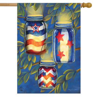 Patriotic Luminaries Summer House Flag