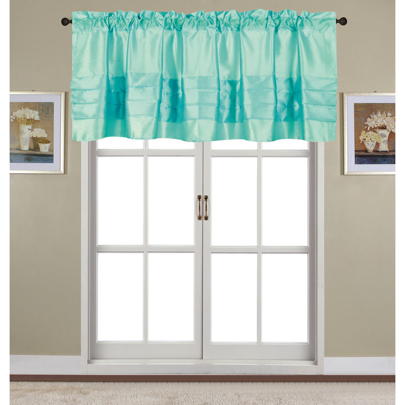 Stolz Tailored Window Valance, Aqua
