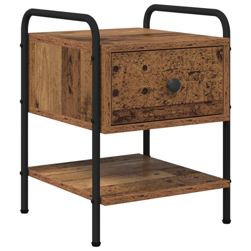 35 cm W Bedside Table, Old Wood