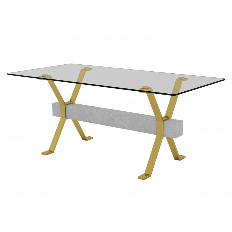 Tempered Glass Dining Table(Only Table)