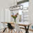 Jorinde 4-Light Modern Farmhouse Rectangle Black Metal  Chandelier with Seeded Glass Shade