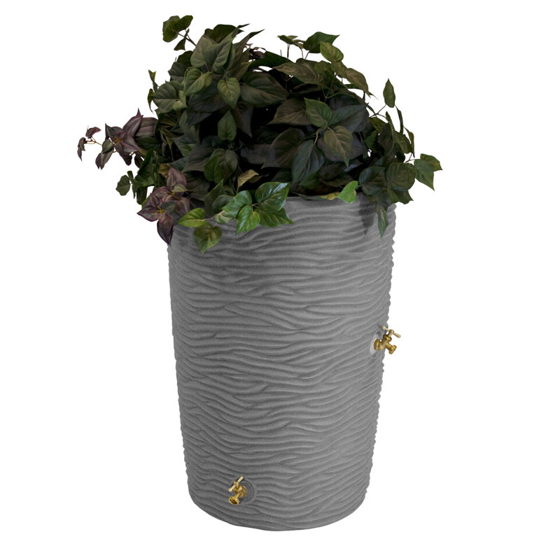 Impressions Dark Granite 50 Gallon Palm Rain Saver with Planter