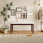 Banc de style Mid-Century moderne de 38 pouces avec siège rembourré en lin beige et pieds en bois d'hévéa massif pour l'extrémité de la chambre à coucher, le couloir et la salle à manger-785440403