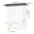 Rowhn 14 - Light Dimmable Square / Rectangle Chandelier Kitchen Island Pendant Black