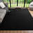 Rectangle Mardena Solid Color Machine Tufted Shag Microfiber Area Rug in Black-466226333