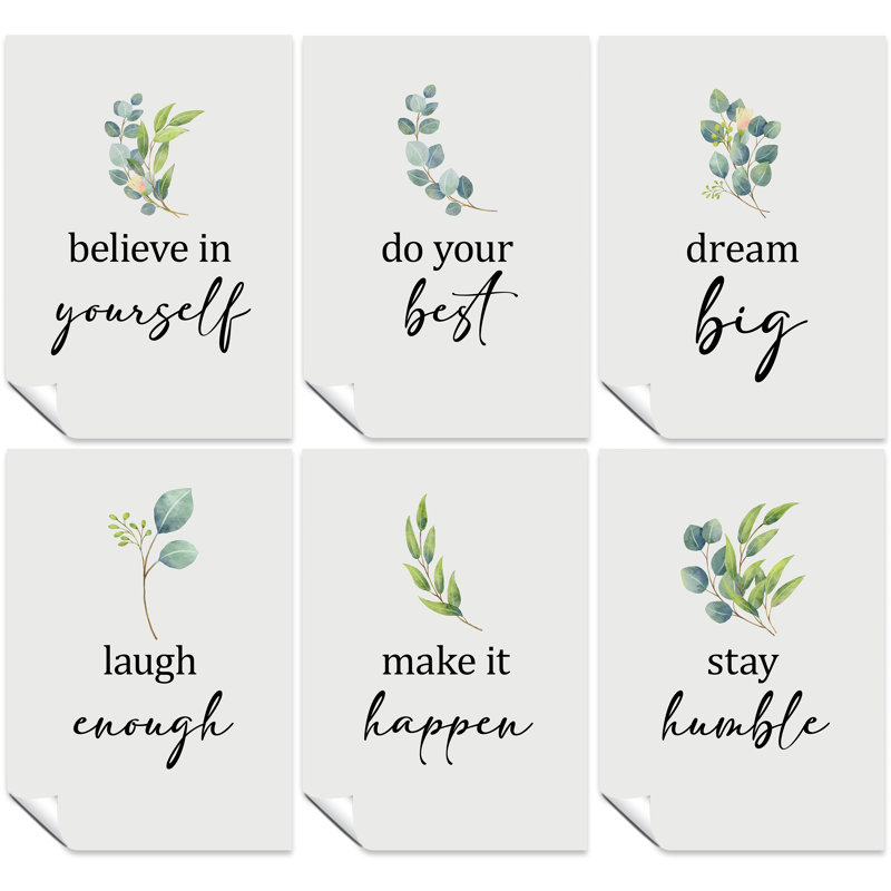Believe In Yourself, Do Your Best, Dream Big, Laugh Enough, Make It Happen, And Stay Humble - 6 Piece No Frame Print Set