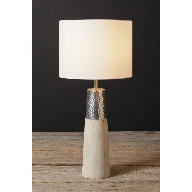 Lampe de table argentée/beige 22 po Arras