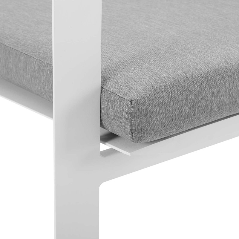 Baxley White and Gray Aluminum Outdoor Dining Armchair Set