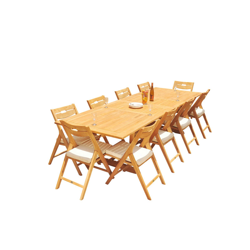 Emmetsburg Rectangular Dining Set, 125" x 43" x 31.5", 8