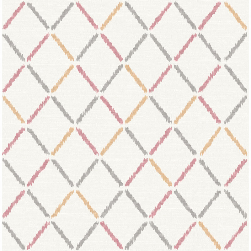 Swindell Linen 10.06m x 52.07cm Semi-Gloss Paste the Wall Wallpaper Roll, Rose