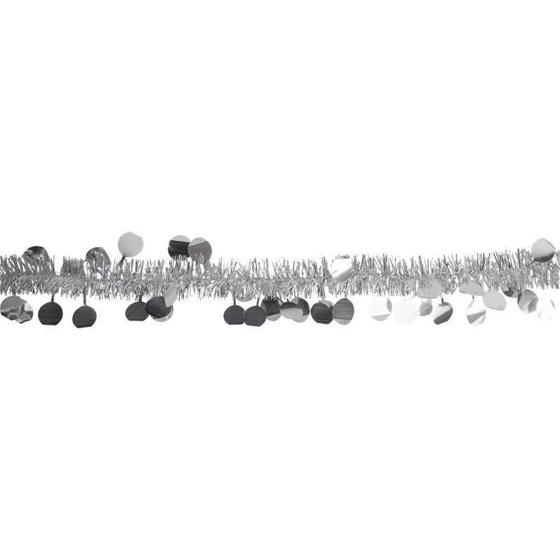 Guirlande de Noël 50 'x 1,5 "à pois - non éclairée, Argent