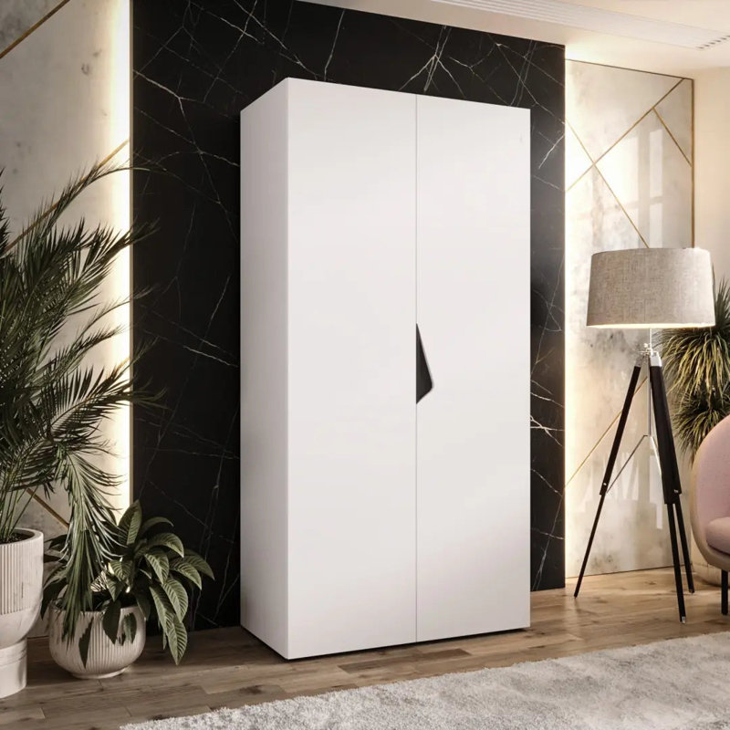 Manufactured Wood Wardrobe, White