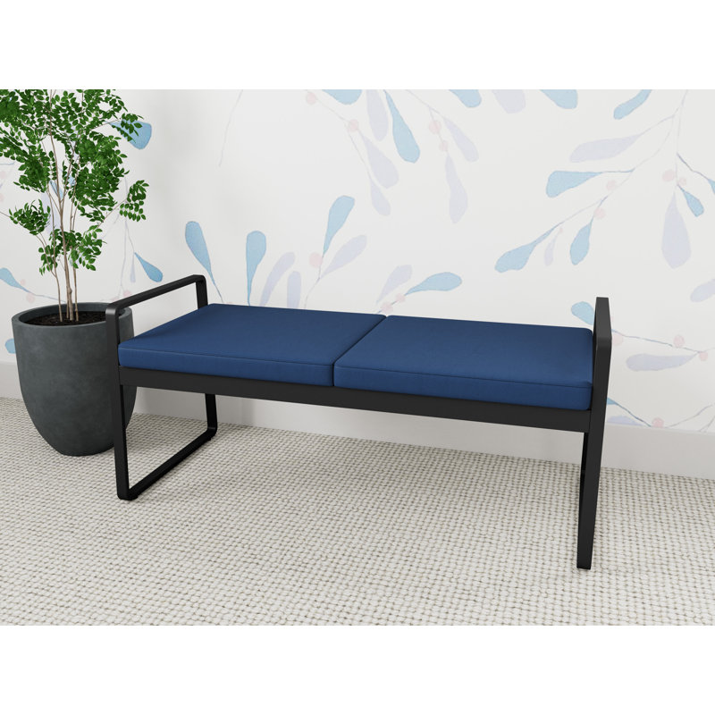 Banc en métal Gansett, Bleu impérial Patriot Plus - vinyle facile à net, Noir