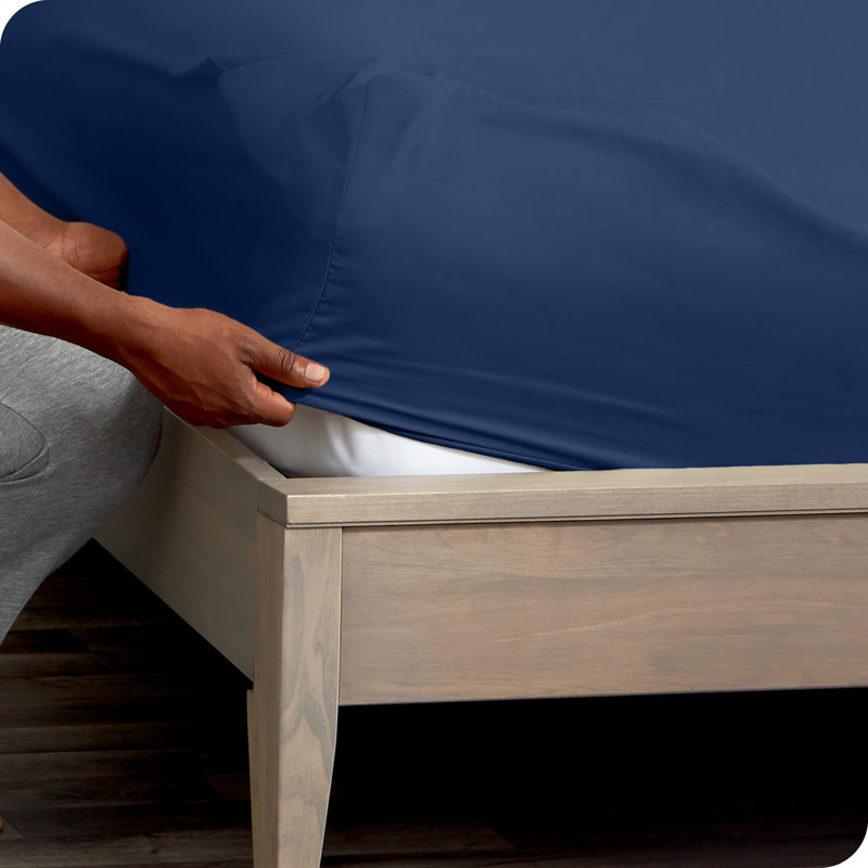 Drap-housse à double poche, Bleu, Drap-housse de taille très grand