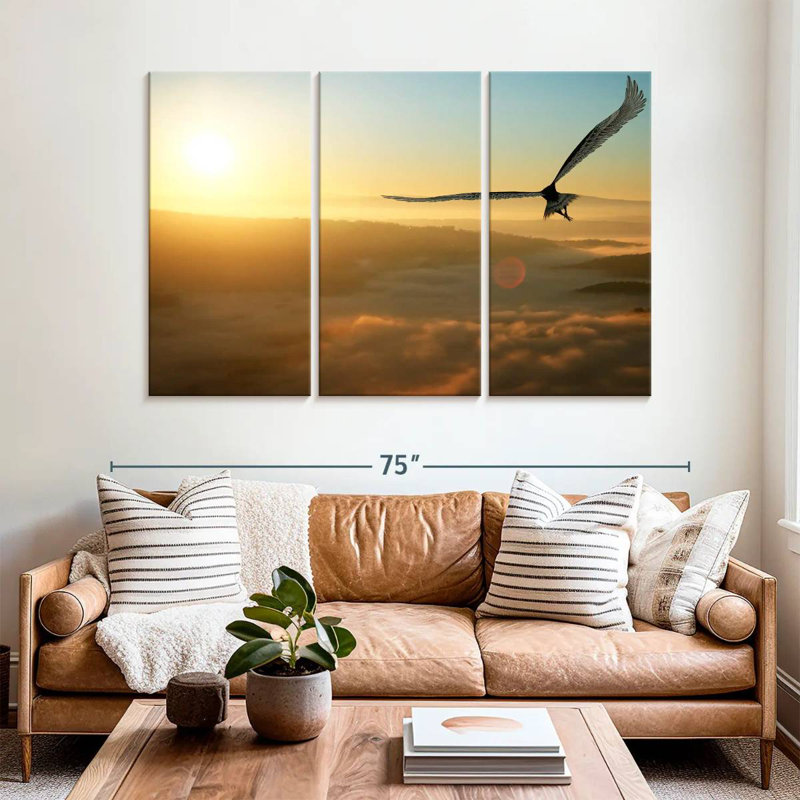 Brampt Eagle Flying At Dawn, 42" H x 65" W