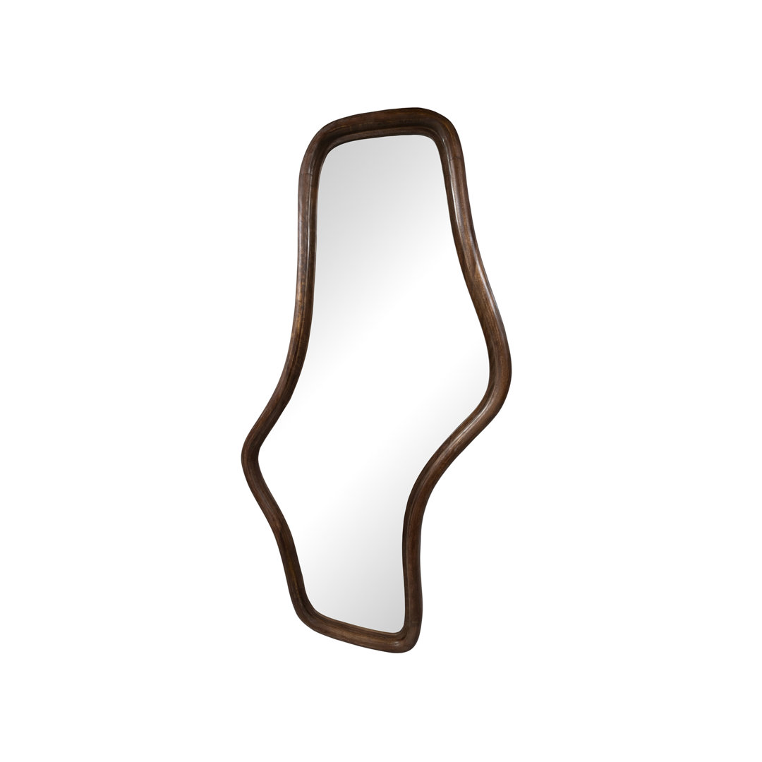 Wavy Mirror, Mango Matt Walnut - Woody Collection