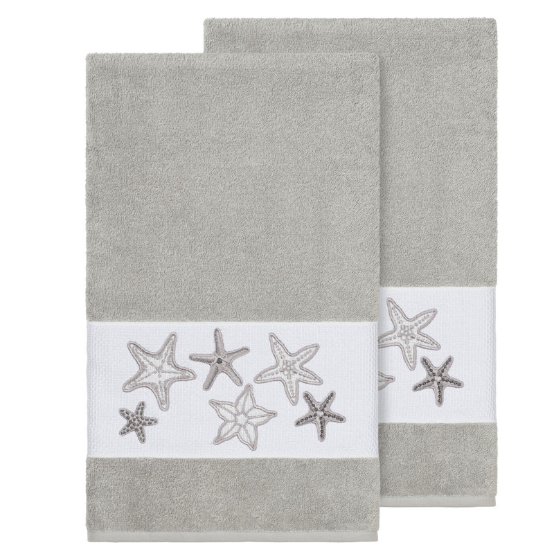 Ensemble de serviettes de bain en coton turc 2 pièces Lydia, Gris clair