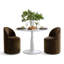 Ensemble de table de salle à manger pour 2 personnes avec table ronde et 2 chaises pivotantes en chenille rembourrées-1424360546