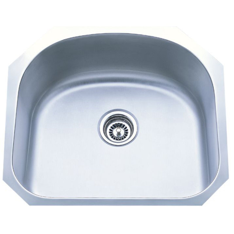23.63'' L Single Bowl Stainless Steel Kitchen Sink, 16"