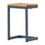 Petite table avec surface en bois de sapin et base en fer antique - petite antique distinctive, allure rétro