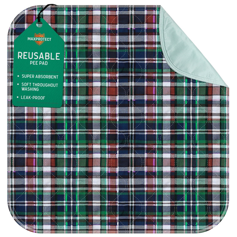 Protège-jetons réutilisables en tartan pour chien, Très grand (l 36 po x P 34 po x H 0,5 po)