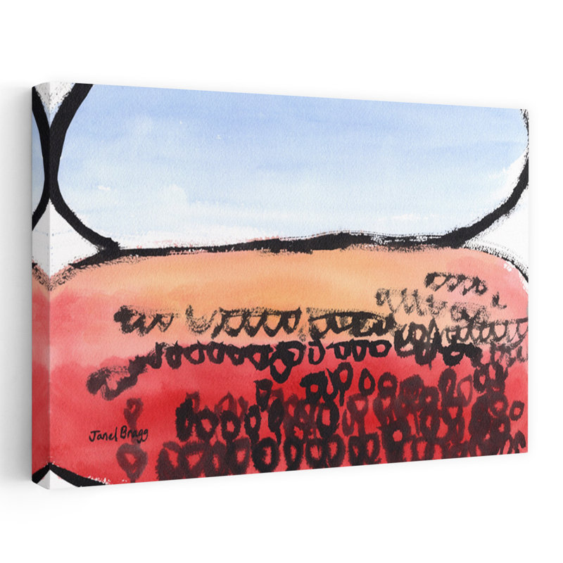 Art contemporain contemporain abstrait tulipe, H 12 po x l 18 po