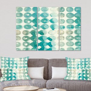 Bless international Turquoise Watercolor Geometrical II On Canvas 3 ...