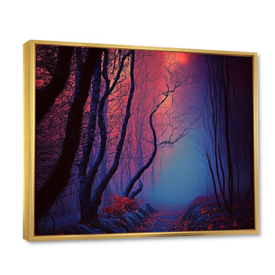 «Sunset Shining Misty Trees Autumn Forest I», reproduction sur toile