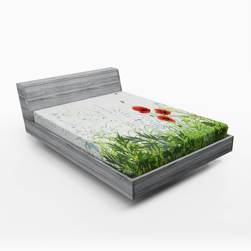 Microfiber Floral Fitted Sheet, Full Fitted Sheet