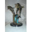 Bly Three Dolphins Table Base Bronze Statue -  Size: 20"L x 20"W x 21"H.