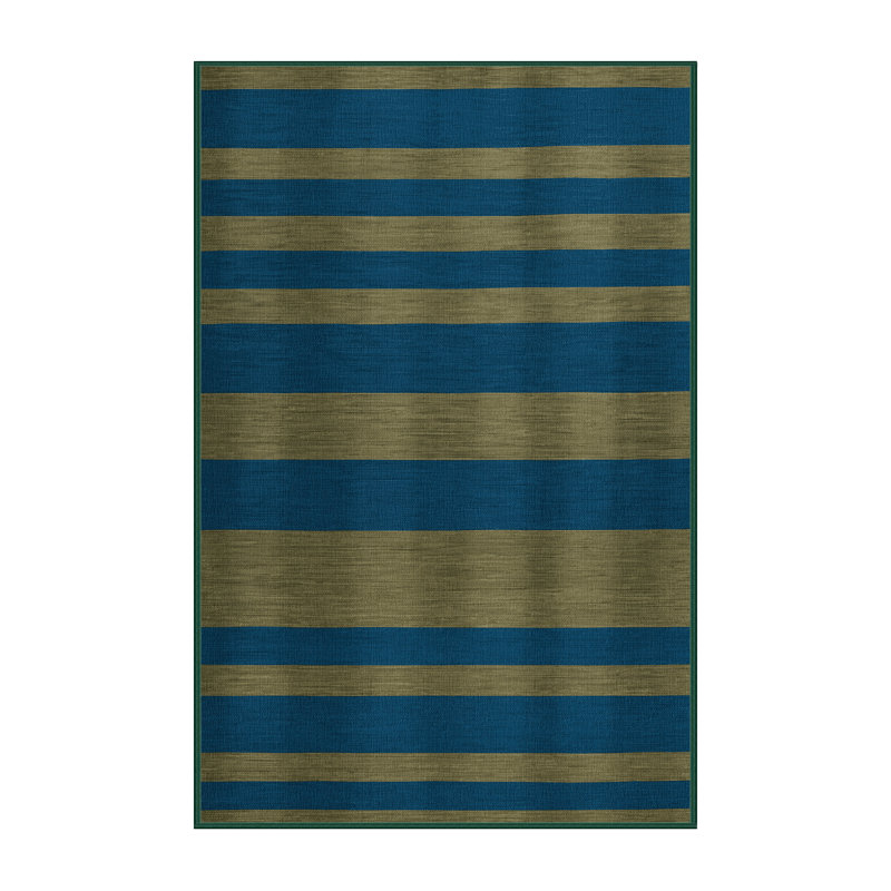Tapis vert à rayures horizontales lavable à la machine, Tapis de couloir 2 pi x 4 pi