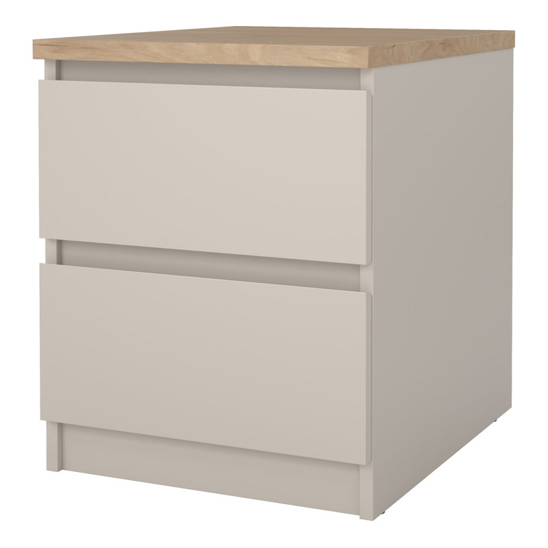 Bertraut 40.4cm W Plywood / Laminate Board Bedside Table, Cashmere/Brown