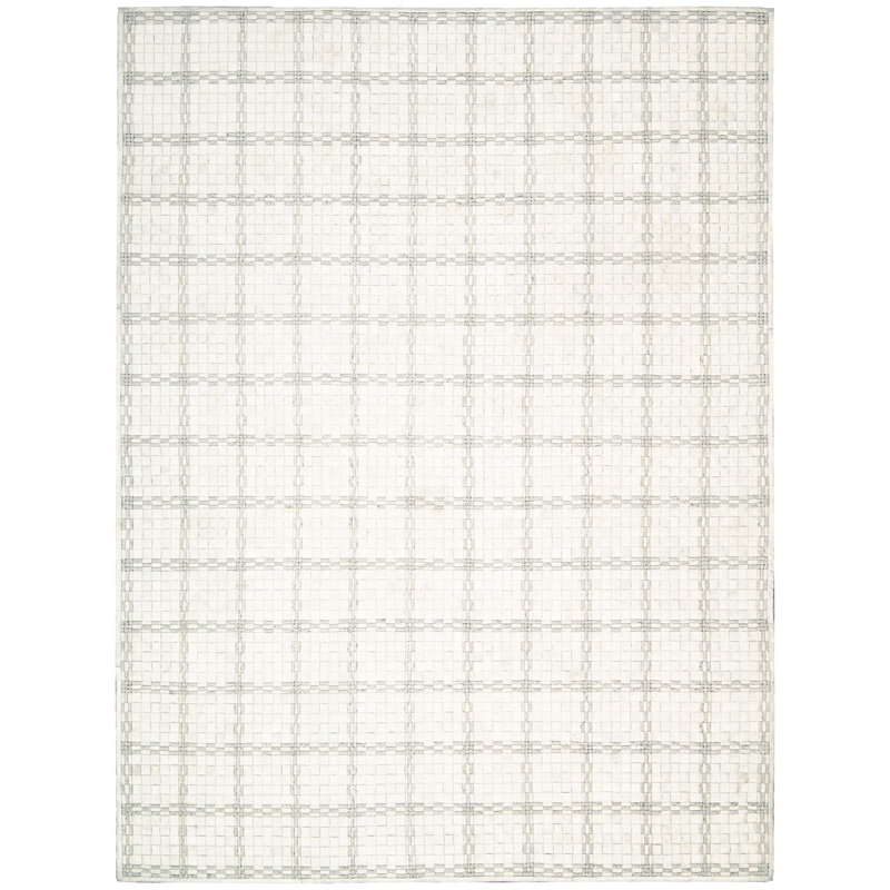 Tapis ivoire tissé à la main Tound, Rectangle 8 pi x 11 pi