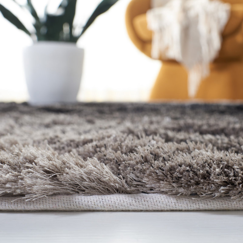 Cimah Shag Hand Tufted Performance Solid Color Rug, Rectangle 3'6" x 5'6"