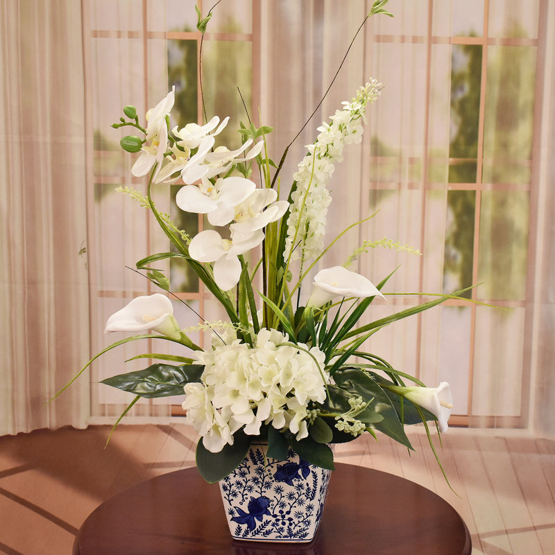 Faux Silk Arrangement in Vase