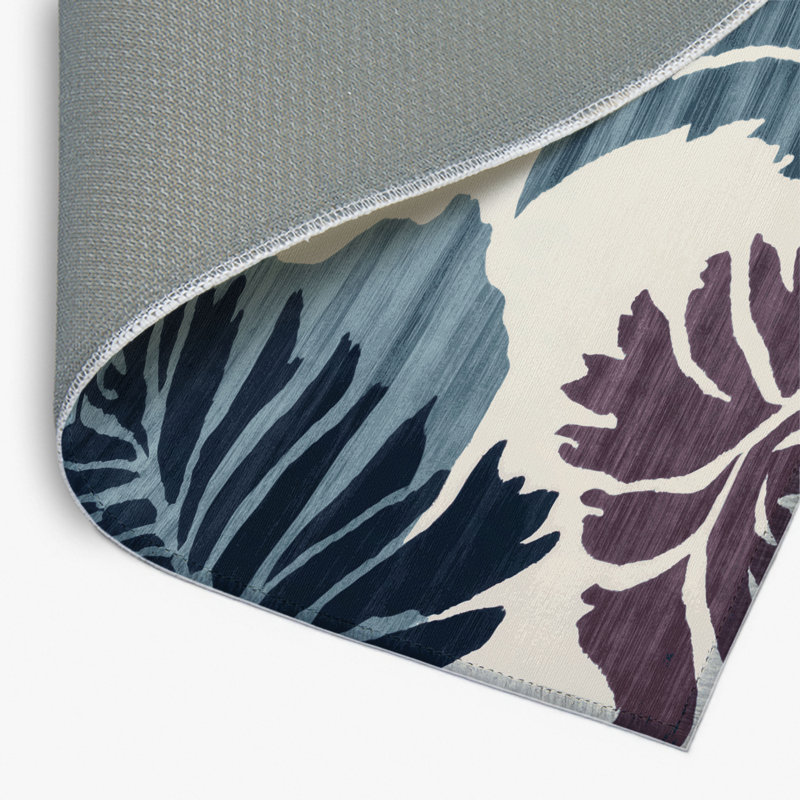 Tapis intérieur et extérieur gris Watercolor, Rond 5 pi