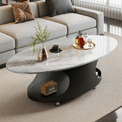 Table basse ovale simple avec poulie